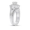 14k White Gold Round Diamond Bridal Wedding Ring Band Set 1-5/8 Cttw