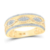 10k Yellow Gold His Hers Round Diamond Square Matching Wedding Set 3/4 Cttw