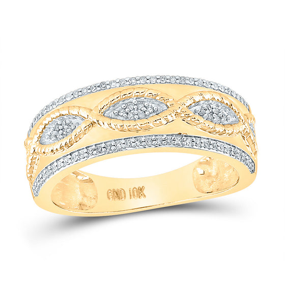 10k Yellow Gold His Hers Round Diamond Square Matching Wedding Set 3/4 Cttw