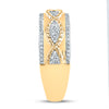 10k Yellow Gold His Hers Round Diamond Square Matching Wedding Set 3/4 Cttw