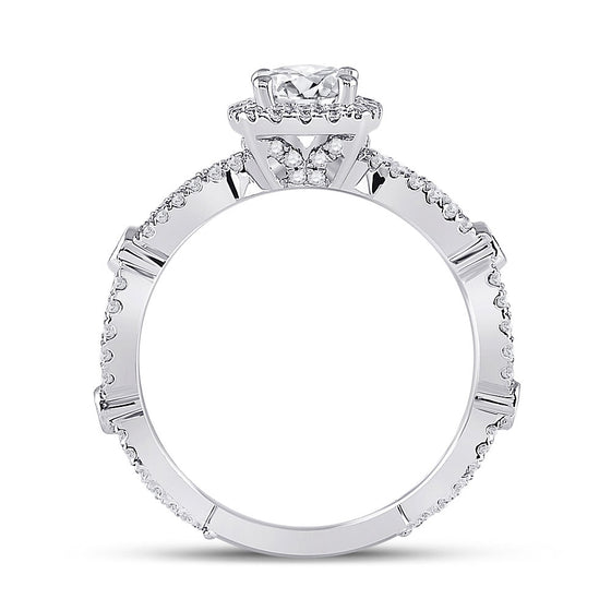 14k White Gold Cushion Diamond Solitaire Bridal Wedding Engagement Ring 1-1/3 Cttw