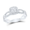 14k White Gold Cushion Diamond Solitaire Bridal Wedding Engagement Ring 1-1/3 Cttw