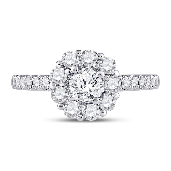 14k White Gold Round Diamond Solitaire Bridal Wedding Engagement Ring 1 Cttw