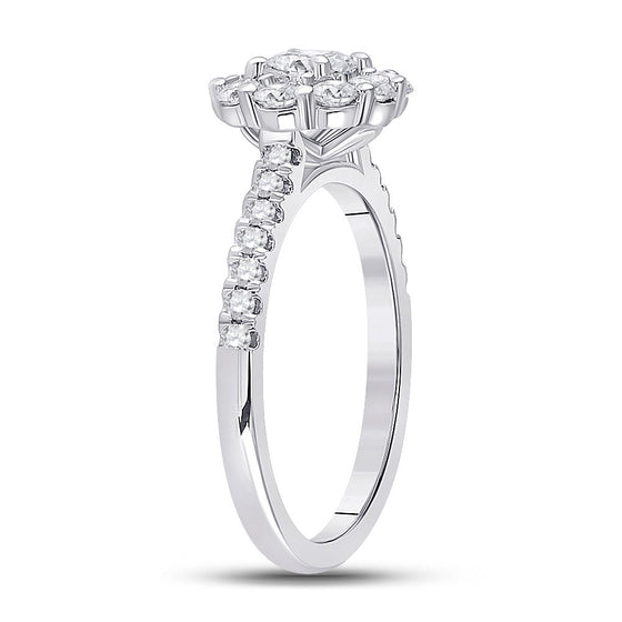 14k White Gold Round Diamond Solitaire Bridal Wedding Engagement Ring 1 Cttw