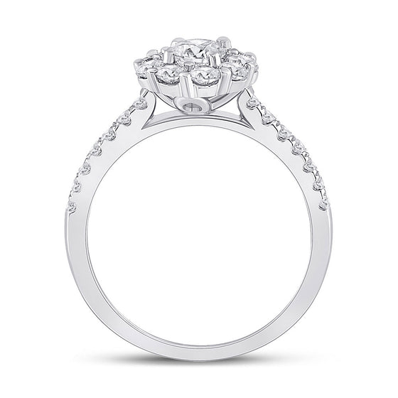 14k White Gold Round Diamond Solitaire Bridal Wedding Engagement Ring 1 Cttw