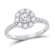  14k White Gold Round Diamond Solitaire Bridal Wedding Engagement Ring 1 Cttw