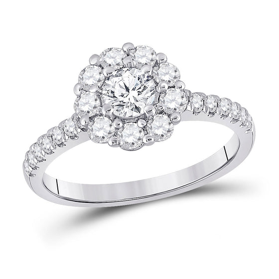 14k White Gold Round Diamond Solitaire Bridal Wedding Engagement Ring 1 Cttw