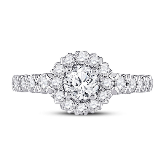 14k White Gold Round Diamond Solitaire Bridal Wedding Engagement Ring 1 Cttw