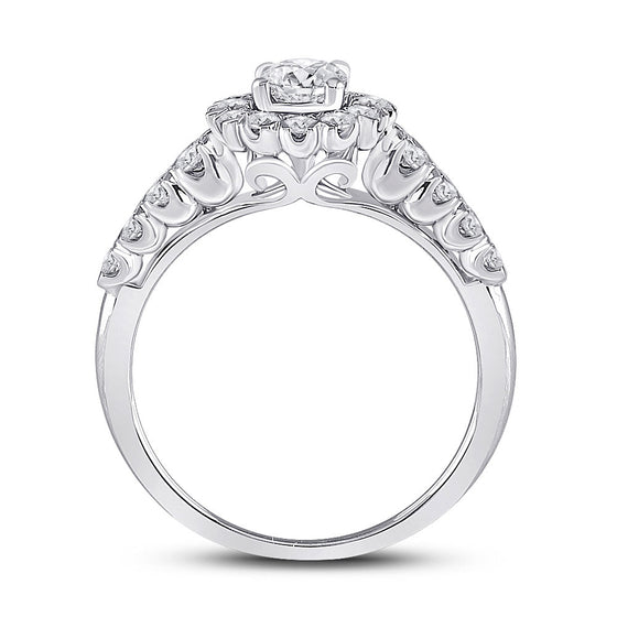 14k White Gold Round Diamond Solitaire Bridal Wedding Engagement Ring 1 Cttw