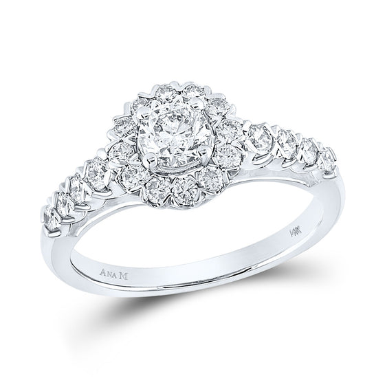 14k White Gold Round Diamond Solitaire Bridal Wedding Engagement Ring 1 Cttw