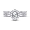 14k White Gold Oval Diamond Bridal Wedding Ring Band Set 1-1/2 Cttw