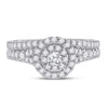 14k White Gold Round Diamond Bridal Wedding Ring Band Set 3/4 Cttw