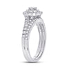 14k White Gold Round Diamond Bridal Wedding Ring Band Set 3/4 Cttw