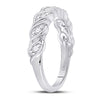 14k White Gold Womens Round Diamond Band Ring 1/5 Cttw