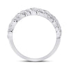 14k White Gold Womens Round Diamond Band Ring 1/5 Cttw