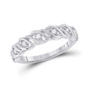 14k White Gold Womens Round Diamond Band Ring 1/5 Cttw