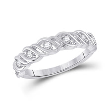  14k White Gold Womens Round Diamond Band Ring 1/5 Cttw