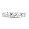 14k White Gold Womens Round Diamond Band Ring 1 Cttw