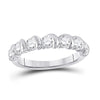 14k White Gold Womens Round Diamond Band Ring 1 Cttw