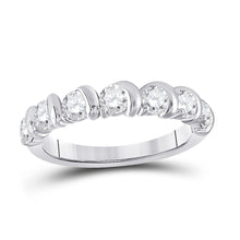  14k White Gold Womens Round Diamond Band Ring 1 Cttw