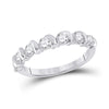 14k White Gold Womens Round Diamond Band Ring 3/4 Cttw