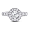 14k White Gold Round Diamond Solitaire Bridal Wedding Engagement Ring 2-1/5 Cttw