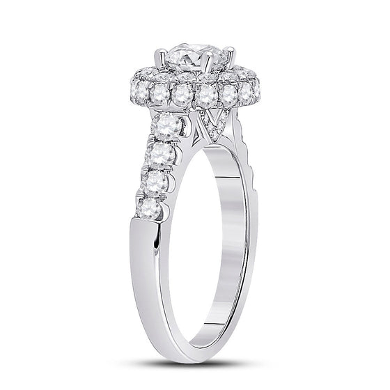14k White Gold Round Diamond Solitaire Bridal Wedding Engagement Ring 2-1/5 Cttw