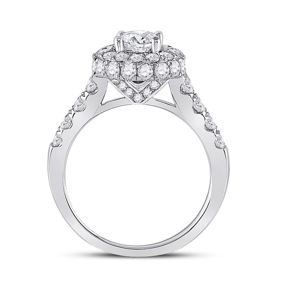 14k White Gold Round Diamond Solitaire Bridal Wedding Engagement Ring 2-1/5 Cttw