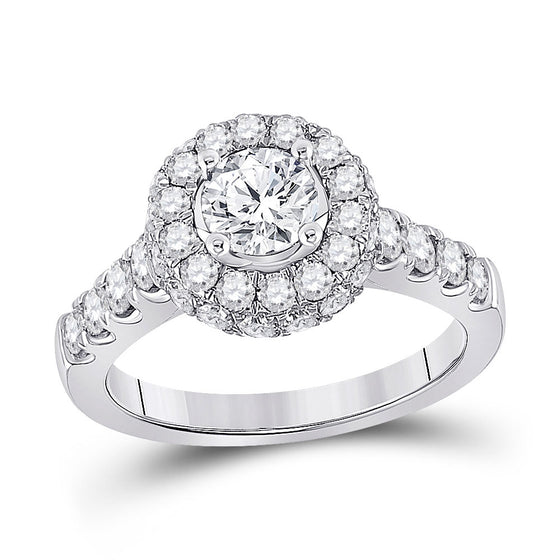 14k White Gold Round Diamond Solitaire Bridal Wedding Engagement Ring 2-1/5 Cttw
