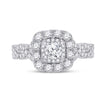 14k White Gold Round Diamond Halo Bridal Wedding Engagement Ring 1 Cttw