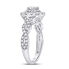 14k White Gold Round Diamond Halo Bridal Wedding Engagement Ring 1 Cttw