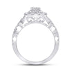 14k White Gold Round Diamond Halo Bridal Wedding Engagement Ring 1 Cttw