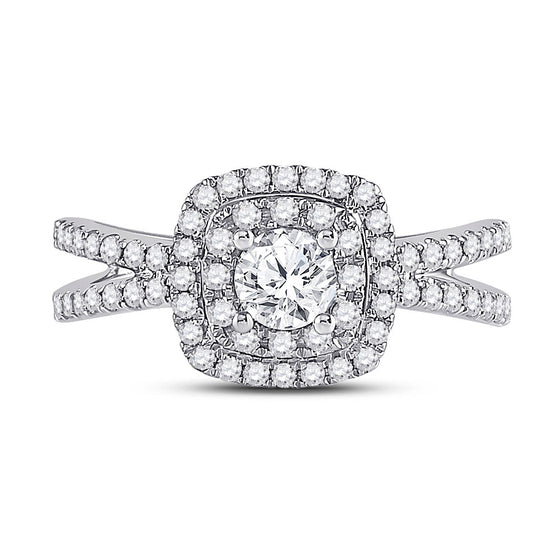 14k White Gold Round Diamond Solitaire Bridal Wedding Engagement Ring 1 Cttw