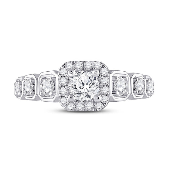 14k White Gold Round Diamond Solitaire Bridal Wedding Engagement Ring 1-1/4 Cttw