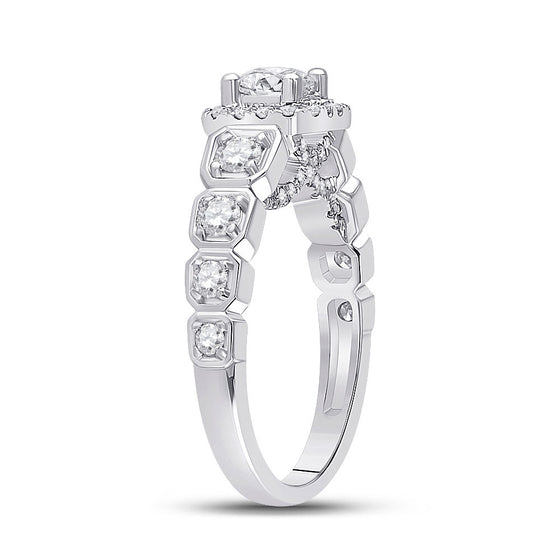 14k White Gold Round Diamond Solitaire Bridal Wedding Engagement Ring 1-1/4 Cttw