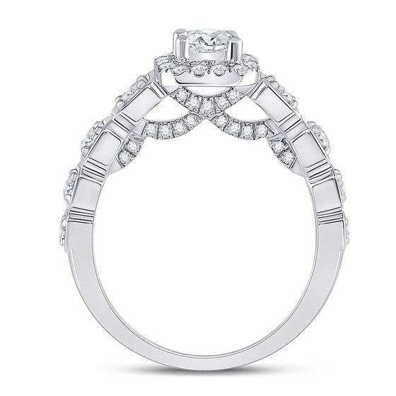 14k White Gold Round Diamond Solitaire Bridal Wedding Engagement Ring 1-1/4 Cttw