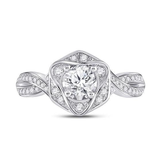 14k White Gold Round Diamond Solitaire Bridal Wedding Engagement Ring 3/4 Cttw