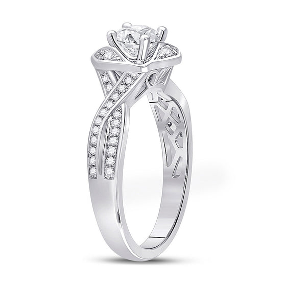14k White Gold Round Diamond Solitaire Bridal Wedding Engagement Ring 3/4 Cttw