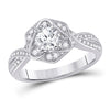 14k White Gold Round Diamond Solitaire Bridal Wedding Engagement Ring 3/4 Cttw