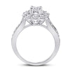 14k White Gold Round Diamond Solitaire Bridal Wedding Engagement Ring 1-5/8 Cttw
