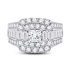 14k White Gold Princess Diamond Square Bridal Wedding Engagement Ring 3 Cttw