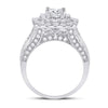 14k White Gold Princess Diamond Square Bridal Wedding Engagement Ring 3 Cttw