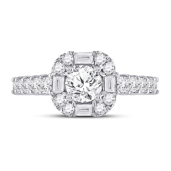 14k White Gold Round Diamond Solitaire Bridal Wedding Engagement Ring 2 Cttw