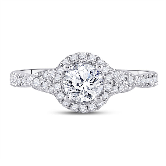 14k White Gold Round Diamond Solitaire Bridal Wedding Engagement Ring 1 Cttw