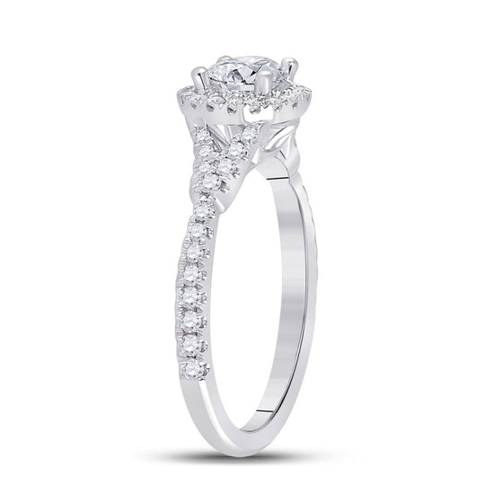 14k White Gold Round Diamond Solitaire Bridal Wedding Engagement Ring 1 Cttw