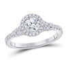 14k White Gold Round Diamond Solitaire Bridal Wedding Engagement Ring 1 Cttw