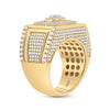 14k Yellow Gold Mens Round Diamond Square Cluster Ring 3 Cttw