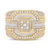 14k Yellow Gold Mens Baguette Diamond Cluster Ring 3 Cttw