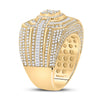 14k Yellow Gold Mens Baguette Diamond Cluster Ring 3 Cttw