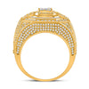 14k Yellow Gold Mens Baguette Diamond Cluster Ring 3 Cttw